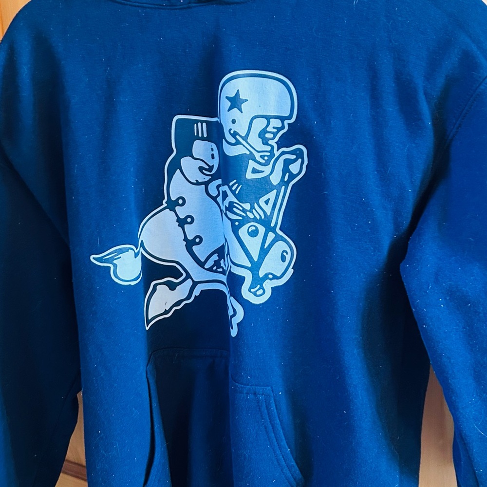 Blue Hoodie with Graphic Design